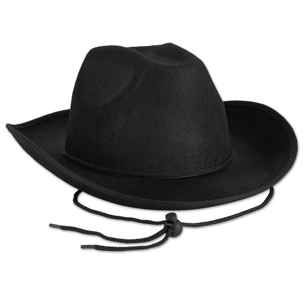 Black Felt Cowboy Studded Hat Accessory Fancy Dress